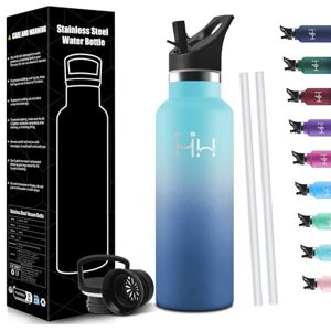 HoneyHolly Drinking Bottle 750 ml, BPA-Free, Stainless Steel, Leak-Proof Insulated Flask, Double-Walled, Stainless Steel Water Bottle, with Straw, Thermos Flask, Suitable for Carbonated Drinks HoneyHolly Drinking Bottle 750 ml, BPA-Free, Stainless Steel, Leak-Proof Insulated Flask, Double-Walled, Stainless Steel Water Bottle, with Straw, Thermos Flask, Suitable for Carbonated Drinks