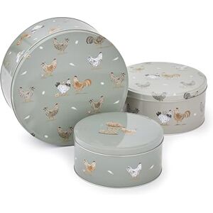 Cooksmart Hen House Lane Set of 3 Round Cake Tins Nesting Storage Tins for Cakes, Biscuits & Baked Goods Farmhouse Kitchen Design Durable Tin Plate Stylish & Practical Baking Storage Cooksmart Hen House Lane Set of 3 Round Cake Tins Nesting Storage Tins for Cakes, Biscuits & Baked Goods Farmhouse Kitchen Design Durable Tin Plate Stylish & Practical Baking Storage