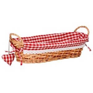 Premier Housewares 1901054 Willow Bread Basket, Wicker, Red Gingham Lining, H14 x W43 x D17cm Premier Housewares 1901054 Willow Bread Basket, Wicker, Red Gingham Lining, H14 x W43 x D17cm