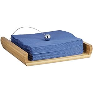 Relaxdays Bamboo Napkin Holder, HxWxD: 3.7 x 21.7 x 21.7 cm, Ball as Weight, Wood, Napkin Stand, Natural Brown Relaxdays Bamboo Napkin Holder, HxWxD: 3.7 x 21.7 x 21.7 cm, Ball as Weight, Wood, Napkin Stand, Natural Brown