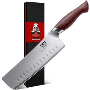 Shan Nakiri Knife 7 inch, Japanese Cooking Knife for Vegetable/Meat, Professional Chef Knife with 10Cr15Mov High Carbon Stainless Steel Sharp Blade & Ergonomic Pakkawood Handle Okinawa Series Shan Nakiri Knife 7 inch, Japanese Cooking Knife for Vegetable/Meat, Professional Chef Knife with 10Cr15Mov High Carbon Stainless Steel Sharp Blade & Ergonomic Pakkawood Handle Okinawa Series