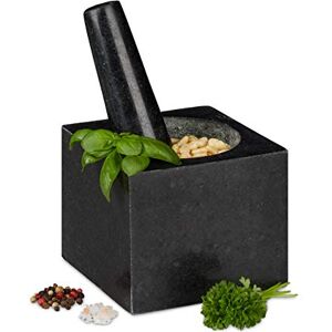 Relaxdays 10029955 Pestle, Spices, Herbs, Polished Stone Mortar, 9.5 x 11 x 11 cm, Vol. 250 ml, Granite, Grey, Beige Relaxdays 10029955 Pestle, Spices, Herbs, Polished Stone Mortar, 9.5 x 11 x 11 cm, Vol. 250 ml, Granite, Grey, Beige
