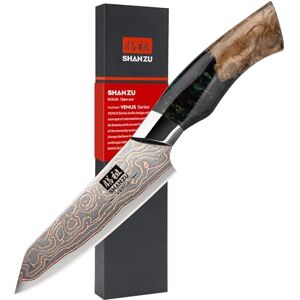 Shan Japanese Peeling Knife 33 Layer Damascus Knife 8 inch, Kitchen Knives High Carbon Copper & Damascus Steel Hand Forged Paring Knife Professional with Maple Wood Handle for Fruit, Vegetable Shan Japanese Peeling Knife 33 Layer Damascus Knife 8 inch, Kitchen Knives High Carbon Copper & Damascus Steel Hand Forged Paring Knife Professional with Maple Wood Handle for Fruit, Vegetable