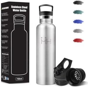Motswedi Insulated Water Bottle 750 ml BPA-Free Thermal Flask 18/8 Stainless Steel Water Bottle with Straw and 2 Lids for Office Stainless Steel Motswedi Insulated Water Bottle 750 ml BPA-Free Thermal Flask 18/8 Stainless Steel Water Bottle with Straw and 2 Lids for Office Stainless Steel