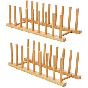 HBlife 2pcs Bamboo Dish Plate Bowl Cup Book Pot Lid Cutting Board Drying Rack Stand Drainer Storage Holder Organizer Kitchen Cabinet(Keep Dry) HBlife 2pcs Bamboo Dish Plate Bowl Cup Book Pot Lid Cutting Board Drying Rack Stand Drainer Storage Holder Organizer Kitchen Cabinet(Keep Dry)