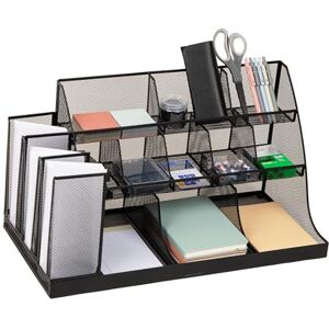 Mind Reader CMG2MESH-BLK 14-Compartment Coffee Cup and Condiment Countertop Organizer, Metal Mesh, 23.75" L x 11.5" W x 12.5" H, Black Mind Reader CMG2MESH-BLK 14-Compartment Coffee Cup and Condiment Countertop Organizer, Metal Mesh, 23.75" L x 11.5" W x 12.5" H, Black