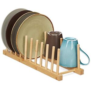 Relaxdays Plate Rack, for 10 Dishes, Pan Lid & Chopping Board Holder, Dish Drainer Stand for the Sink, Bamboo, Natural Relaxdays Plate Rack, for 10 Dishes, Pan Lid & Chopping Board Holder, Dish Drainer Stand for the Sink, Bamboo, Natural