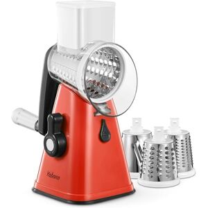 Yabano Rotary Cheese Grater, Vegetable Slicer with 3 Replaceable Stainless Steel Drum Blades, Cheese Shredder with Handle, Easy to Clean Grater for Fruit, Vegetables, Nuts, Red Yabano Rotary Cheese Grater, Vegetable Slicer with 3 Replaceable Stainless Steel Drum Blades, Cheese Shredder with Handle, Easy to Clean Grater for Fruit, Vegetables, Nuts, Red