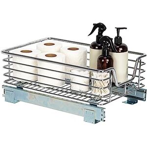 Household Essentials Glidez Multipurpose Chrome-Plated Steel 1-Tier Pull-Out/Slide-Out Storage Organizer, W, Metal, 11.5"-Standard Household Essentials Glidez Multipurpose Chrome-Plated Steel 1-Tier Pull-Out/Slide-Out Storage Organizer, W, Metal, 11.5"-Standard