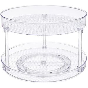Amazon Basics Clear 2-Tier Lazy Susan Turntable Organiser, 30.5 cm Amazon Basics Clear 2-Tier Lazy Susan Turntable Organiser, 30.5 cm