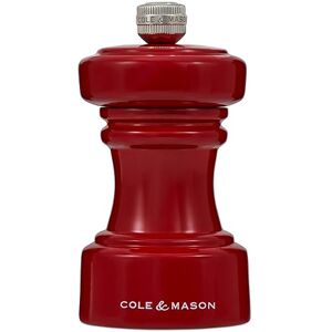Cole & Mason Hoxton Red Gloss Salt Mill, Non Corroding Ceramic Mechanism, Compact Salt Grinder with Adjustable Grind, Beech Wood, 104mm, Seasoning Mill, Lifetime Mechanism Guarantee Cole & Mason Hoxton Red Gloss Salt Mill, Non Corroding Ceramic Mechanism, Compact Salt Grinder with Adjustable Grind, Beech Wood, 104mm, Seasoning Mill, Lifetime Mechanism Guarantee