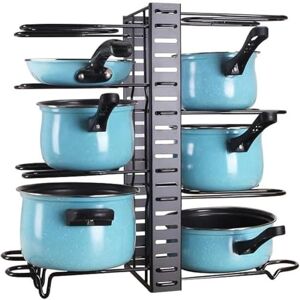 Buckingham Pots and Pans Stand Multi Function Organiser Rack 8-Tier Adjustable Sections Use for Kitchen Pantry Cabinet Cupboard Storage Buckingham Pots and Pans Stand Multi Function Organiser Rack 8-Tier Adjustable Sections Use for Kitchen Pantry Cabinet Cupboard Storage