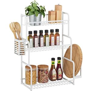 Relaxdays Kitchen Shelf Worktop, Metal, H x D: 60.5 x 53 x 22 cm, Board & Cutlery Holder, Spice Rack, Standing White, 60,5 x 53 x 22 cm Relaxdays Kitchen Shelf Worktop, Metal, H x D: 60.5 x 53 x 22 cm, Board & Cutlery Holder, Spice Rack, Standing White, 60,5 x 53 x 22 cm