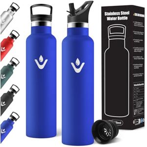 Motswedi 1 Litre Thermal Water Bottle with 2 Caps, Drinking Bottle with Straw, Double Walled, Thermal Bottle, Leak-Proof, Water Bottle for Sports, Camping, Gym, Royal Blue Motswedi 1 Litre Thermal Water Bottle with 2 Caps, Drinking Bottle with Straw, Double Walled, Thermal Bottle, Leak-Proof, Water Bottle for Sports, Camping, Gym, Royal Blue