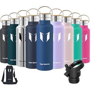 Super Sparrow Water Bottle Stainless Steel 620ml Insulated Metal Water Bottles Standard Mouth Flask BPA Free Straw Bottle for Work, Gym, Sports 2 Lids Super Sparrow Water Bottle Stainless Steel 620ml Insulated Metal Water Bottles Standard Mouth Flask BPA Free Straw Bottle for Work, Gym, Sports 2 Lids