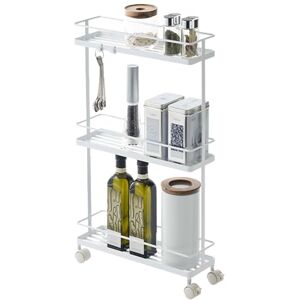 YAMAZAKI 7151 TOWER Slim Kitchen Storage Cart, white, Steel, Minimalist, 38 x 12 x 66 cm YAMAZAKI 7151 TOWER Slim Kitchen Storage Cart, white, Steel, Minimalist, 38 x 12 x 66 cm