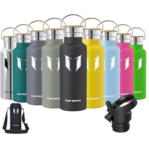 Super Sparrow Stainless Steel Water Bottle Kids 500ml Insulated Metal Water Bottles Standard Mouth Flask BPA Free Straw Bottle for Work, Gym, Sports 2 Lids Super Sparrow Stainless Steel Water Bottle Kids 500ml Insulated Metal Water Bottles Standard Mouth Flask BPA Free Straw Bottle for Work, Gym, Sports 2 Lids