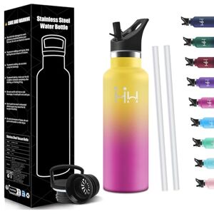 HoneyHolly Stainless Steel Water Bottle, 500 ml, BPA-Free, Children's Drinking Bottle, Leak-Proof Insulated Flask, Double-Walled, Stainless Steel Water Bottle, with Straw, Thermos Flask, Suitable for HoneyHolly Stainless Steel Water Bottle, 500 ml, BPA-Free, Children's Drinking Bottle, Leak-Proof Insulated Flask, Double-Walled, Stainless Steel Water Bottle, with Straw, Thermos Flask, Suitable for