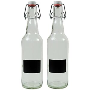 mikken Viva-Haushaltswaren 2 x empty glass bottles 500 ml with swing top made of porcelain to fill yourself, including 2 labelling labels mikken Viva-Haushaltswaren 2 x empty glass bottles 500 ml with swing top made of porcelain to fill yourself, including 2 labelling labels