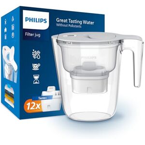 Philips Water Filter Jug +12 Taste+ Replacement Filter Cartridges, Fast flow, White, 2.6 litres, Electronic timer Philips Water Filter Jug +12 Taste+ Replacement Filter Cartridges, Fast flow, White, 2.6 litres, Electronic timer