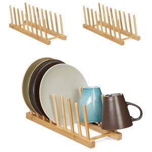Relaxdays Set of 3 Dish Drainer, Drying Rack, Plates, Cutting Boards, HWD: 12 x 12.5 x 34 cm, Kitchen, Bamboo, Natural Relaxdays Set of 3 Dish Drainer, Drying Rack, Plates, Cutting Boards, HWD: 12 x 12.5 x 34 cm, Kitchen, Bamboo, Natural