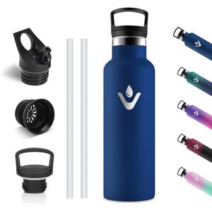 Vikastar Stainless Steel Thermos Bottle 500 ml BPA-Free Drinking Bottle with Straw for School Sports Bike Camping Dark Blue Vikastar Stainless Steel Thermos Bottle 500 ml BPA-Free Drinking Bottle with Straw for School Sports Bike Camping Dark Blue
