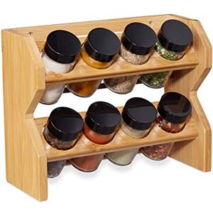 Relaxdays 10028824 Spice Rack with 8 Storage Jars, Shaker Inserts & Screw Caps, Standing & Hanging, Bamboo Shelf, Natural, 1 Liter Relaxdays 10028824 Spice Rack with 8 Storage Jars, Shaker Inserts & Screw Caps, Standing & Hanging, Bamboo Shelf, Natural, 1 Liter