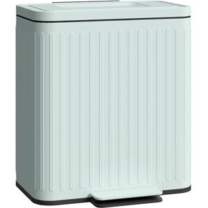 HOMCOM 2 x 20L Double Rubbish Bin - Pedal Bin with Soft-Close Lid HOMCOM 2 x 20L Double Rubbish Bin - Pedal Bin with Soft-Close Lid