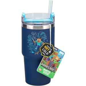 Paladone Minecraft 600ml Blue Insulated Gamer Cup and Straw, Officially Licensed Tumbler Water Bottle for Hot and Cold Drinks, Tea, Coffee, Bule Paladone Minecraft 600ml Blue Insulated Gamer Cup and Straw, Officially Licensed Tumbler Water Bottle for Hot and Cold Drinks, Tea, Coffee, Bule