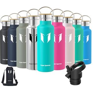 Super Sparrow Water Bottle Stainless Steel 620ml Insulated Metal Water Bottles Standard Mouth Flask BPA Free Straw Bottle for Work, Gym, Sports 2 Lids Super Sparrow Water Bottle Stainless Steel 620ml Insulated Metal Water Bottles Standard Mouth Flask BPA Free Straw Bottle for Work, Gym, Sports 2 Lids