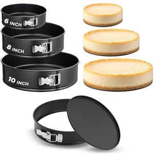 Nutrichef Nonstick Springform Pan Set, 3-Piece Premium Carbon Steel Cheesecake Bakeware with Stainless Steel Clasp, Baking Kit for Home Bakers, Nonstick Cake Supplies, Black Nutrichef Nonstick Springform Pan Set, 3-Piece Premium Carbon Steel Cheesecake Bakeware with Stainless Steel Clasp, Baking Kit for Home Bakers, Nonstick Cake Supplies, Black