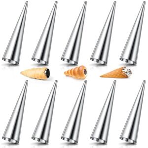 AiQInu Cannoli Moulds, 10 Pieces Stainless Steel Cones for Croissant Moulds, Pastry Moulds, Cream Horn Cake Bread Mould – Cannoli Form Tubes, Cream Roll Mold, Cannoli Moulds, Croissants, Leaves, Gelat AiQInu Cannoli Moulds, 10 Pieces Stainless Steel Cones for Croissant Moulds, Pastry Moulds, Cream Horn Cake Bread Mould – Cannoli Form Tubes, Cream Roll Mold, Cannoli Moulds, Croissants, Leaves, Gelat