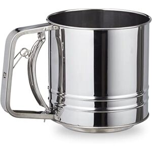 Relaxdays 10027709 One-Handed Flour Sifter, Large Capacity, Icing Cake, Cocoa, XL Baking Sieve, Ø 12,5 cm, Stainless Steel Silver Relaxdays 10027709 One-Handed Flour Sifter, Large Capacity, Icing Cake, Cocoa, XL Baking Sieve, Ø 12,5 cm, Stainless Steel Silver