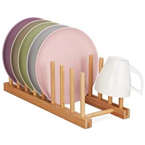 Relaxdays Bamboo Drying Rack, Oblong & Modern, Dish Drainer for Plates, Lids and Cutting Boards, 8 Slots, Natural Relaxdays Bamboo Drying Rack, Oblong & Modern, Dish Drainer for Plates, Lids and Cutting Boards, 8 Slots, Natural