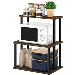 Furinno TURN-N-TUBE Coffee Bar, 3-Tier Bakers Rack, Kitchen Shelves, for Pantry Organizers and Storage, Kitchen Organization, Columbia Walnut Furinno TURN-N-TUBE Coffee Bar, 3-Tier Bakers Rack, Kitchen Shelves, for Pantry Organizers and Storage, Kitchen Organization, Columbia Walnut