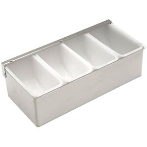 Genware NEV-014-4 Dispenser, Stainless Steel, 4 Compartment Genware NEV-014-4 Dispenser, Stainless Steel, 4 Compartment