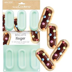 ScrapCooking Silicone Mould for 7 "Finger Biscuits Tray Mould Suitable for Oven & Freezer Children's Cake Baking Soft Utensil Fingers Choco Recipe Water Green 3184 ScrapCooking Silicone Mould for 7 "Finger Biscuits Tray Mould Suitable for Oven & Freezer Children's Cake Baking Soft Utensil Fingers Choco Recipe Water Green 3184