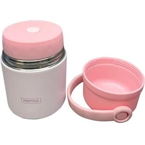 NERTHUS FIH 1464 650ml Stainless Steel Double Wall Vacuum Flask with Handle Lid Vacuum Stopper Non Slip Base Ideal for Food and Soups NERTHUS FIH 1464 650ml Stainless Steel Double Wall Vacuum Flask with Handle Lid Vacuum Stopper Non Slip Base Ideal for Food and Soups