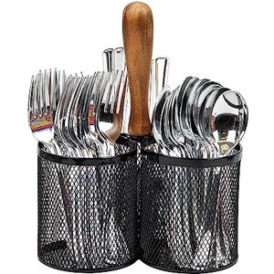 Mind Reader Utensil Holder, Silverware Organizer, Caddy, Cutlery Holder, Kitchen, Metal Mesh, 7.5" L x 7.5" W x 9.75" H, Black Mind Reader Utensil Holder, Silverware Organizer, Caddy, Cutlery Holder, Kitchen, Metal Mesh, 7.5" L x 7.5" W x 9.75" H, Black
