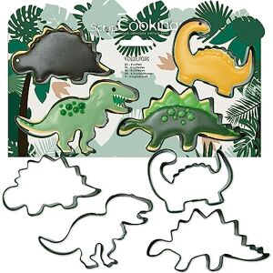 ScrapCooking 4 Dinosaur Cookie Cutters Metal Biscuit Cutters Dinosaur Shapes for Small Cakes Accessories for Baking Birthday Decoration Jungle Animals 2085 ScrapCooking 4 Dinosaur Cookie Cutters Metal Biscuit Cutters Dinosaur Shapes for Small Cakes Accessories for Baking Birthday Decoration Jungle Animals 2085