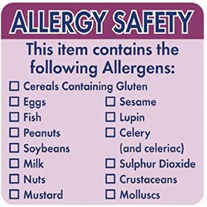 Vogue Hygiplas Allergen Food Labels Purple (500 Pack) Removable, Leave No Residue Sticky Labels for Kitchen Organization GJ058 Vogue Hygiplas Allergen Food Labels Purple (500 Pack) Removable, Leave No Residue Sticky Labels for Kitchen Organization GJ058