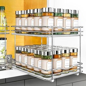 Lynk Professional ® Pull Out Spice Rack Organizer for Cabinet Slide Out Vertical Spice Rack 8-1/4 inch Wide Sliding Spice Organizer Shelf Double, Chrome Lynk Professional ® Pull Out Spice Rack Organizer for Cabinet Slide Out Vertical Spice Rack 8-1/4 inch Wide Sliding Spice Organizer Shelf Double, Chrome