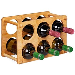 Relaxdays Bamboo Wine Rack, 6 Bottles Capacity, Arch-Shape, Table Stand, H x W x D 21 x 32 x 18.5 cm, Natural Relaxdays Bamboo Wine Rack, 6 Bottles Capacity, Arch-Shape, Table Stand, H x W x D 21 x 32 x 18.5 cm, Natural