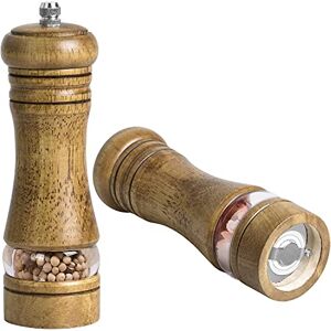 Dveda Salt and Pepper Grinder, 2 Pack 6.5 Inch Manual Wooden Salt and Pepper Mill Set with Adjustable Ceramic Grinding and Transparent Acrylic Window, Refillable Spice Grinders Mills for Home Kitchen Dveda Salt and Pepper Grinder, 2 Pack 6.5 Inch Manual Wooden Salt and Pepper Mill Set with Adjustable Ceramic Grinding and Transparent Acrylic Window, Refillable Spice Grinders Mills for Home Kitchen