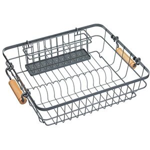 KitchenCraft Living Nostalgia Wire Dish Rack with Cutlery Drainer Tray, Sink Draining Board Drip Drying Stand for Plates, Crockery, Mugs and Utensils, 47 x 36 cm Grey KitchenCraft Living Nostalgia Wire Dish Rack with Cutlery Drainer Tray, Sink Draining Board Drip Drying Stand for Plates, Crockery, Mugs and Utensils, 47 x 36 cm Grey