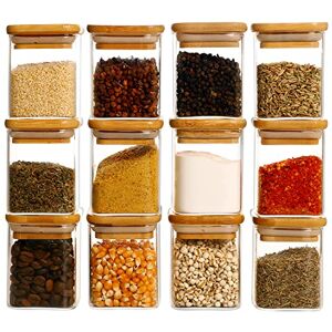 HHMJSM Glass Spice Jars with Bamboo Lids 20 Pcs Thicken(2.4mm) 4oz Airtight Seasoning Containers with 131 Waterproof Minimalist Spice labels Preprinted Small herb Jars for Pantry Organization and Storage HHMJSM Glass Spice Jars with Bamboo Lids 20 Pcs Thicken(2.4mm) 4oz Airtight Seasoning Containers with 131 Waterproof Minimalist Spice labels Preprinted Small herb Jars for Pantry Organization and Storage