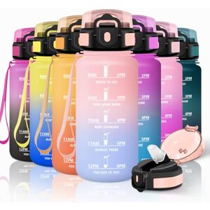 Motswedi Water Bottle with Straw, 500ml BPA Free Gym Water Bottle, Leak Proof, Motivational Water Bottle, Kids Water Bottle, Adult, Gym, Yoga, Sports, Pink & Blue Motswedi Water Bottle with Straw, 500ml BPA Free Gym Water Bottle, Leak Proof, Motivational Water Bottle, Kids Water Bottle, Adult, Gym, Yoga, Sports, Pink & Blue