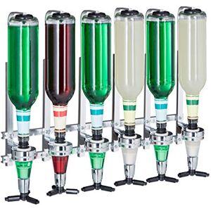 Relaxdays Wall Mount Bar Butler, 6-Bottle Dispenser Rack, Pro Shot Pourer, 3 cl, Bar Accessory, HWD: 53x36x11 cm, Silver Relaxdays Wall Mount Bar Butler, 6-Bottle Dispenser Rack, Pro Shot Pourer, 3 cl, Bar Accessory, HWD: 53x36x11 cm, Silver