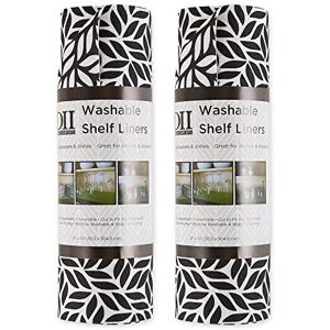 DII Fridge & Shelf Liner Collection Non-Adhesive, Cut to fit, Machine Washable, 12x20, Black Abstract Leaf, 2 Piece DII Fridge & Shelf Liner Collection Non-Adhesive, Cut to fit, Machine Washable, 12x20, Black Abstract Leaf, 2 Piece