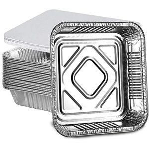 HomeSmith 10 Pack Aluminium Foil Trays with Lids Containers Strong and Large Tin Foil Food Take Away Container Disposable Food Take Out Box with Lid 3 Litre , Silver HomeSmith 10 Pack Aluminium Foil Trays with Lids Containers Strong and Large Tin Foil Food Take Away Container Disposable Food Take Out Box with Lid 3 Litre , Silver